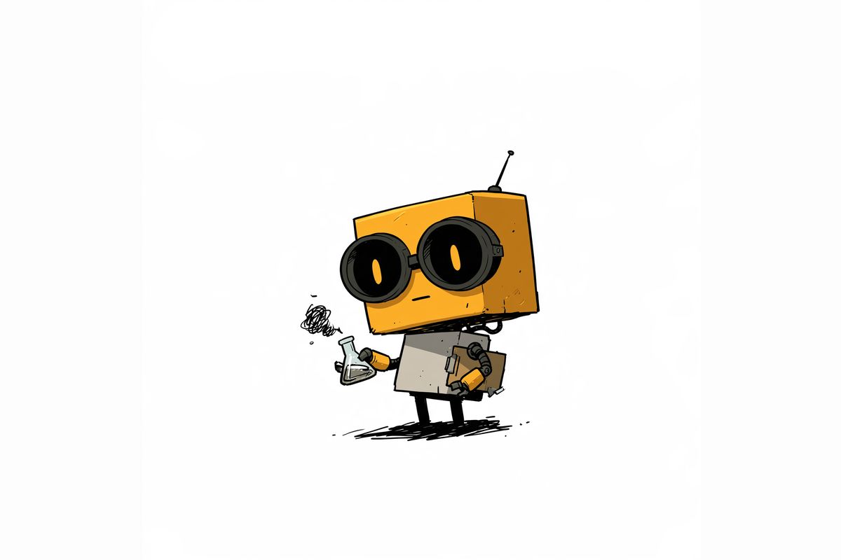 Placeholder illustration of a TinyRobot science bot. [Replace with a photo of the clay printer mid-print.]