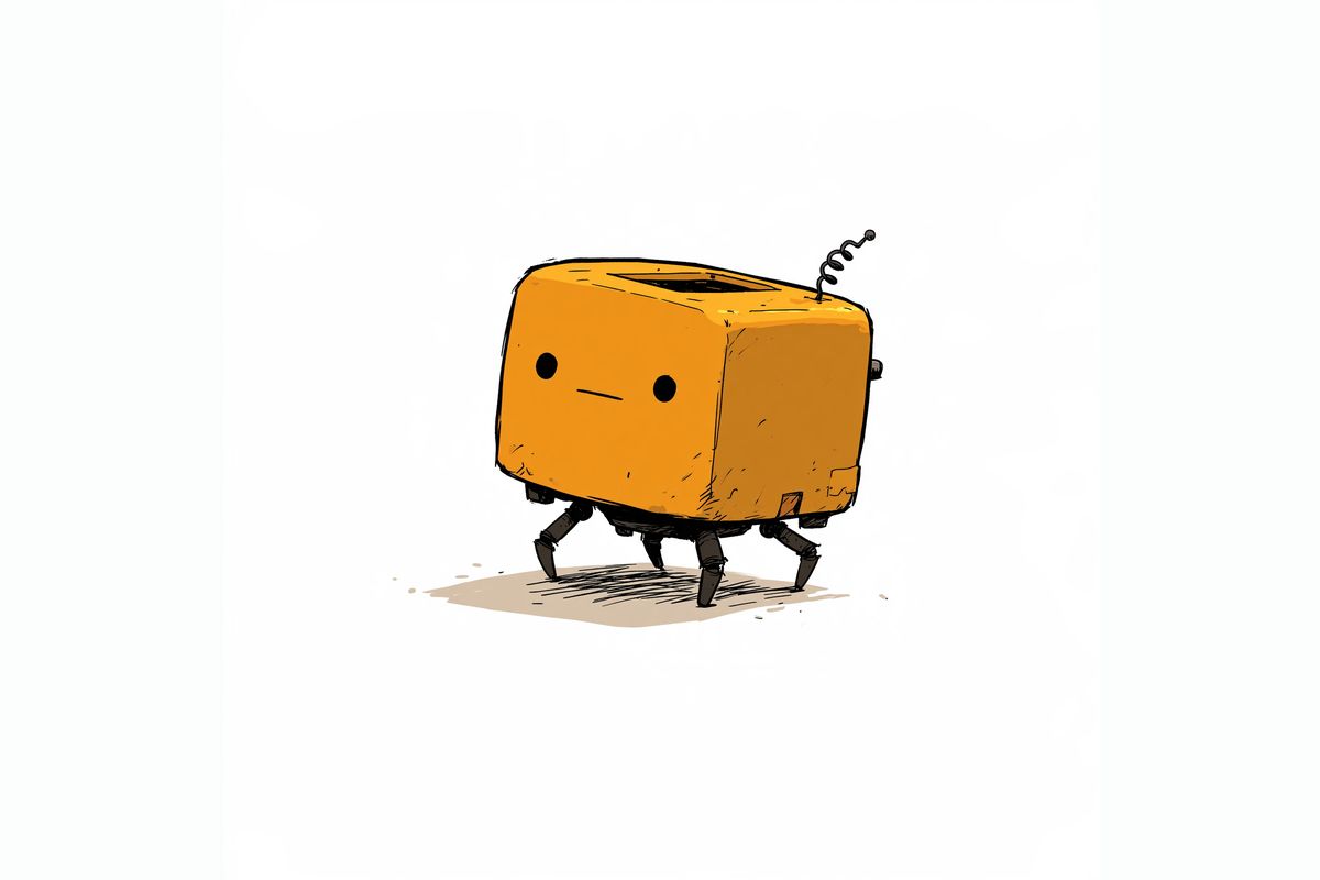 Placeholder illustration of a tiny TinyRobot bot. [Replace with a photo of the game night set.]