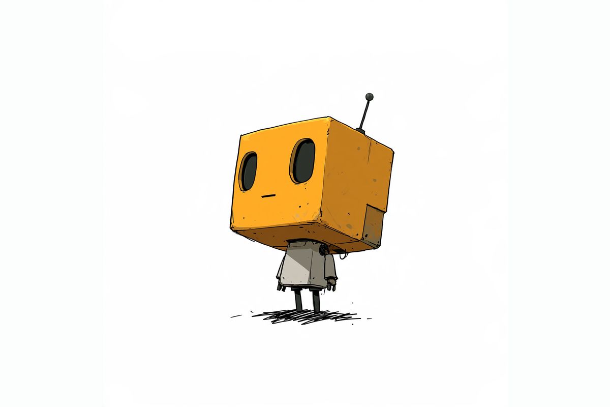 Placeholder illustration of a small TinyRobot bot. [Replace with a photo of someone shooting at the giant hoop.]
