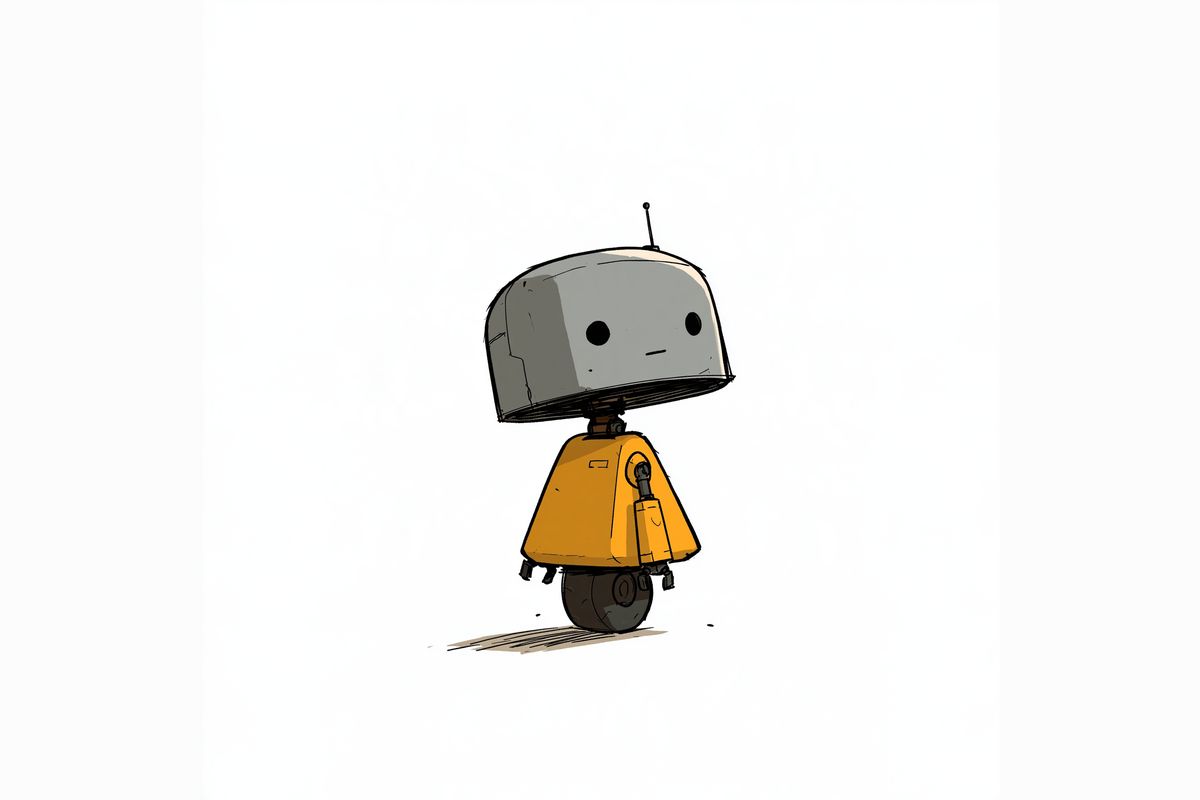 Placeholder illustration of a dome-headed TinyRobot bot. [Replace with a photo of the digits glowing through the wood.]