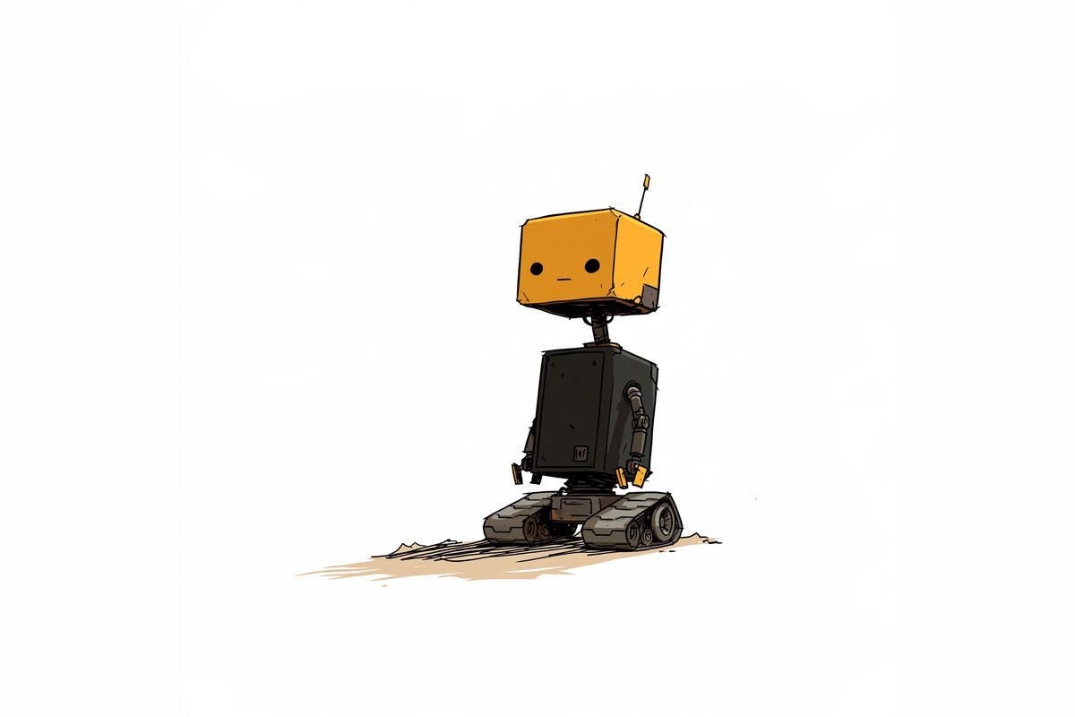 Placeholder illustration of a TinyRobot track bot. [Replace with a frame from the virtual event.]